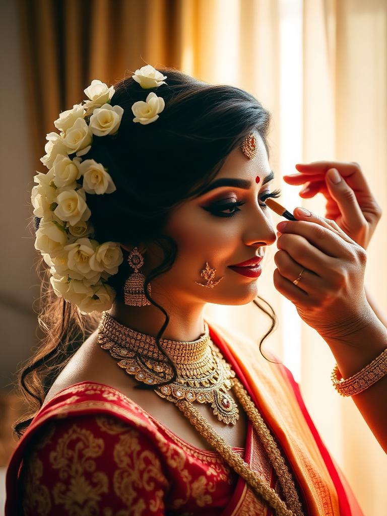 Soft glam south Indian bridal look 💄