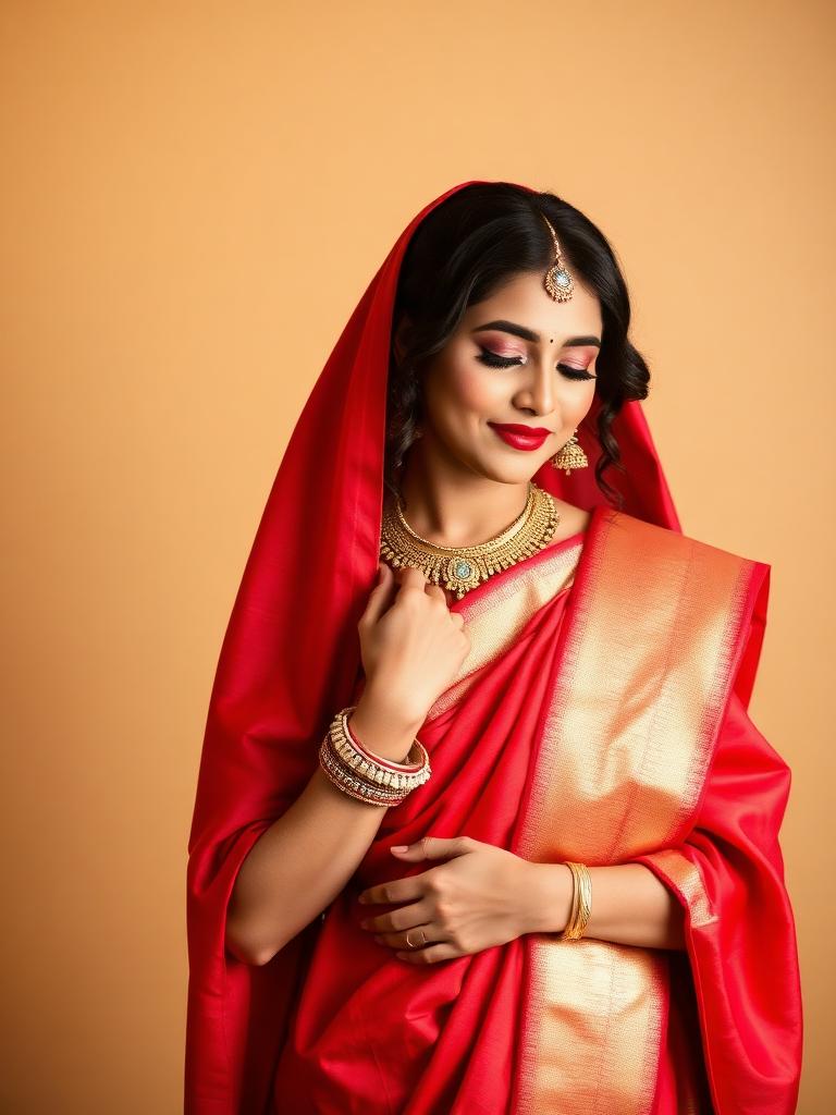 Classic Nivi drape with pleated pallu